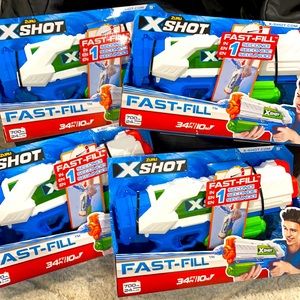 Set of 4 X-Shot Fast fill water blasters.